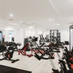 Gym Equipment - black spin exercise bike lot