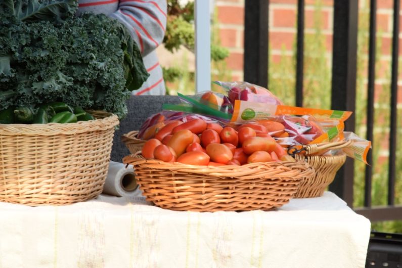 Healing Foods - a table topped with baskets filled with vegetables